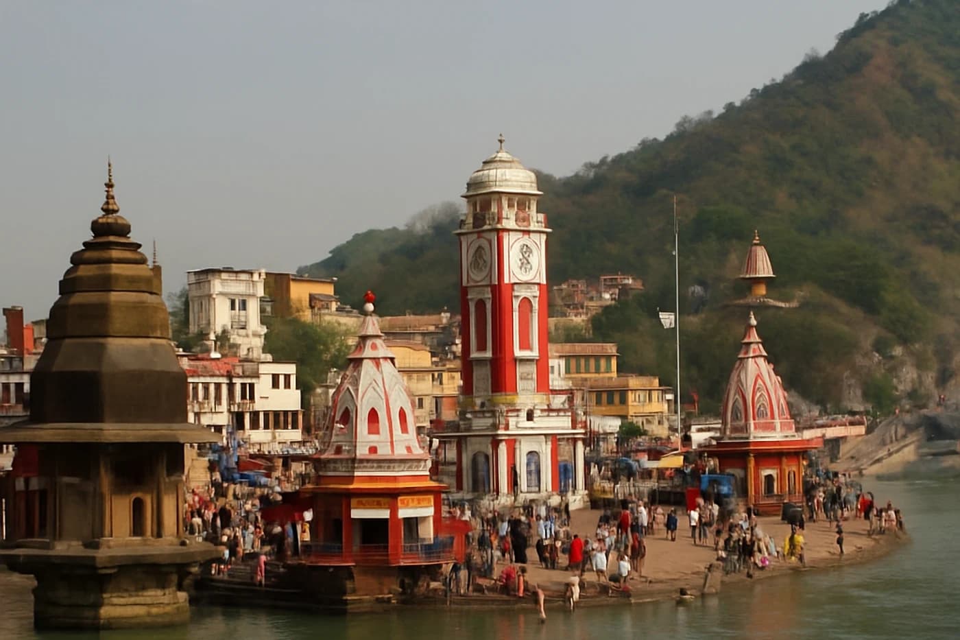 Arrival and transfer briefing, Uttarakhand — route landscape created for this tour guide