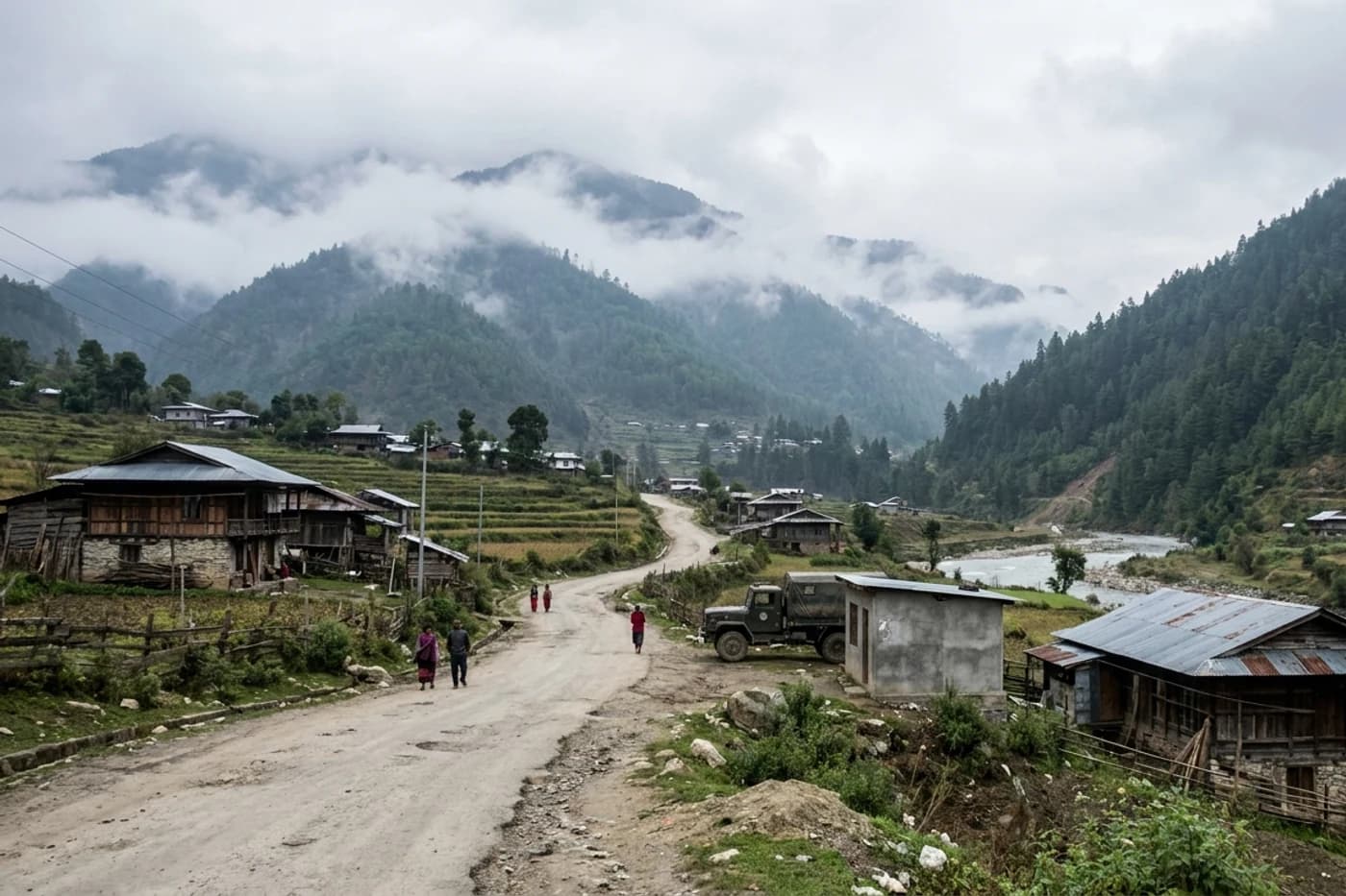 Tenga and Tawang, Meghalaya, Assam and Arunachal Pradesh — route landscape created for this tour guide