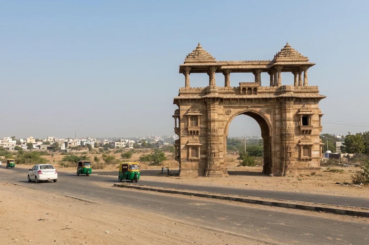 Ahmedabad to Dwarka, Gujarat — route landscape created for this tour guide
