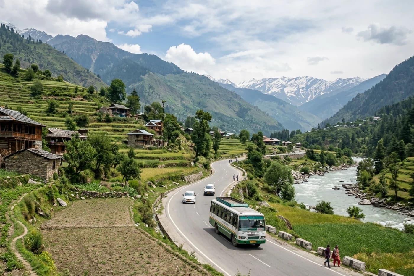 Kullu, Manali and Manikaran, Punjab, Jammu and Himachal Pradesh — route landscape created for this tour guide